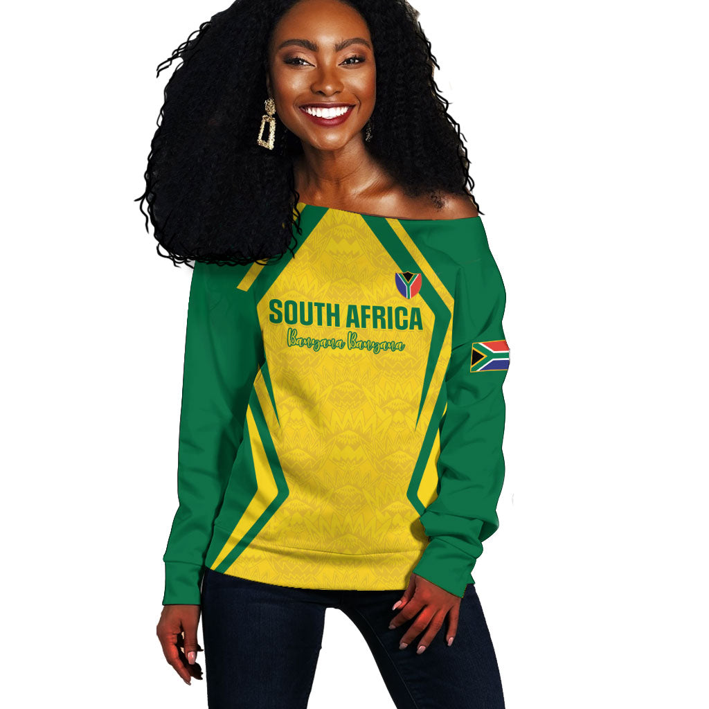 Custom South Africa 2026 Football Off Shoulder Sweater Banyana Banyana