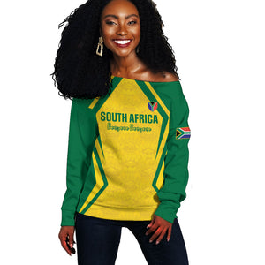 Custom South Africa 2026 Football Off Shoulder Sweater Banyana Banyana