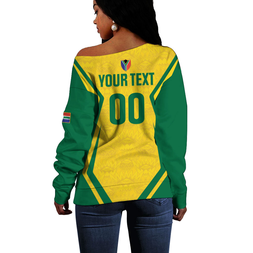 Custom South Africa 2026 Football Off Shoulder Sweater Banyana Banyana