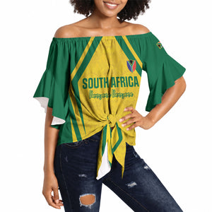 Custom South Africa 2026 Football Off Shoulder Wrap Waist Top Banyana Banyana
