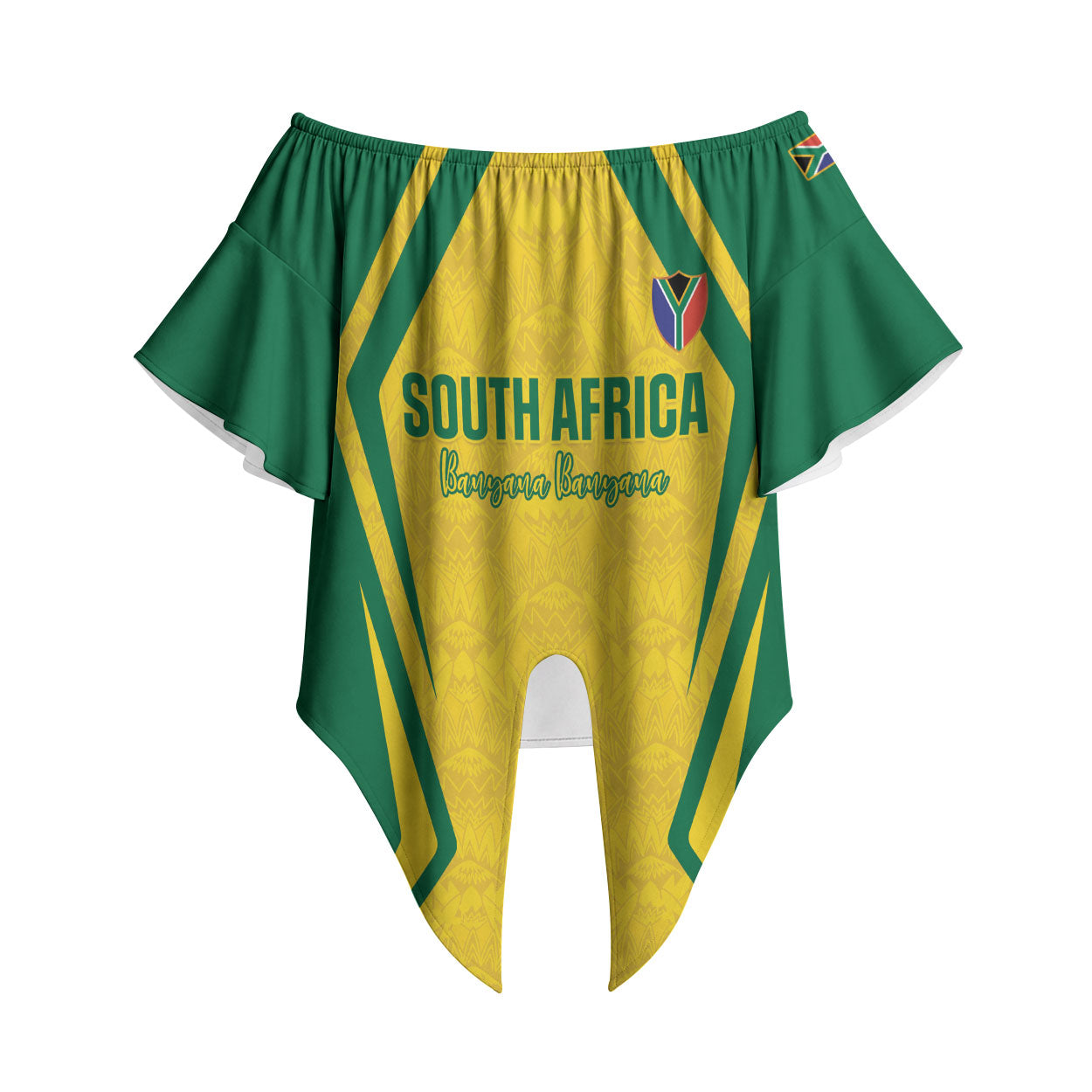 Custom South Africa 2026 Football Off Shoulder Wrap Waist Top Banyana Banyana