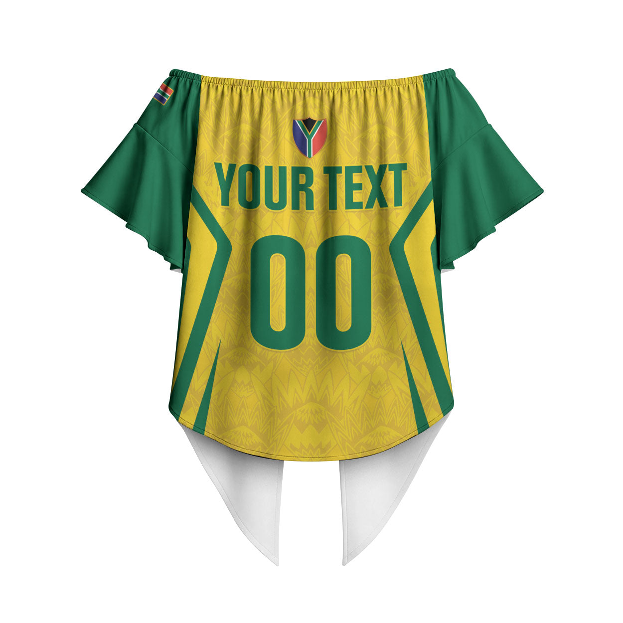 Custom South Africa 2026 Football Off Shoulder Wrap Waist Top Banyana Banyana