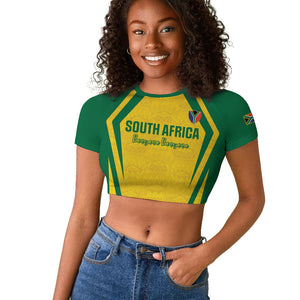 Custom South Africa 2026 Football Raglan Cropped T shirt Banyana Banyana