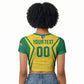 Custom South Africa 2026 Football Raglan Cropped T shirt Banyana Banyana