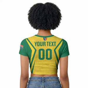 Custom South Africa 2026 Football Raglan Cropped T shirt Banyana Banyana