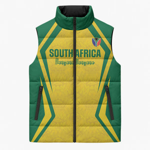 Custom South Africa 2026 Football Sleeveless Puffer Jacket Banyana Banyana