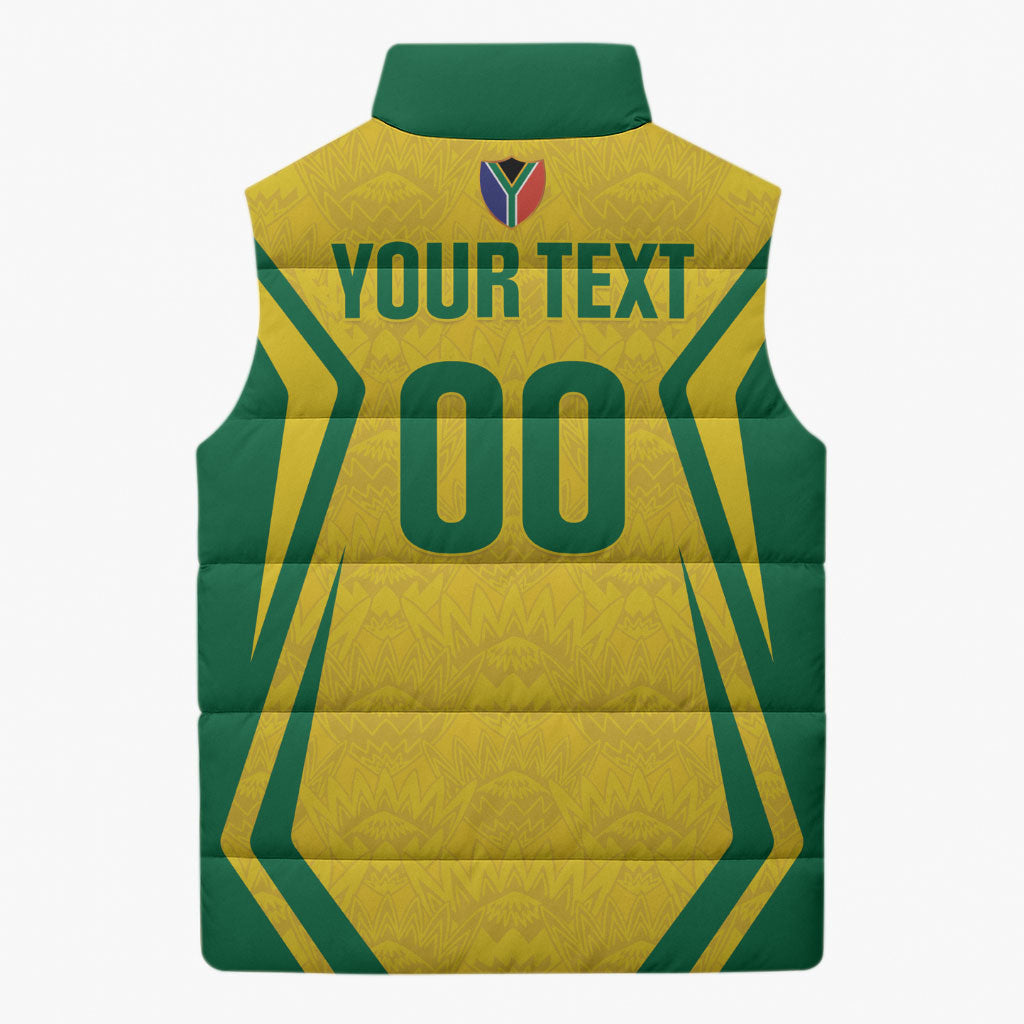 Custom South Africa 2026 Football Sleeveless Puffer Jacket Banyana Banyana