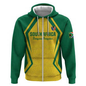 Custom South Africa 2026 Football Zip Hoodie Banyana Banyana