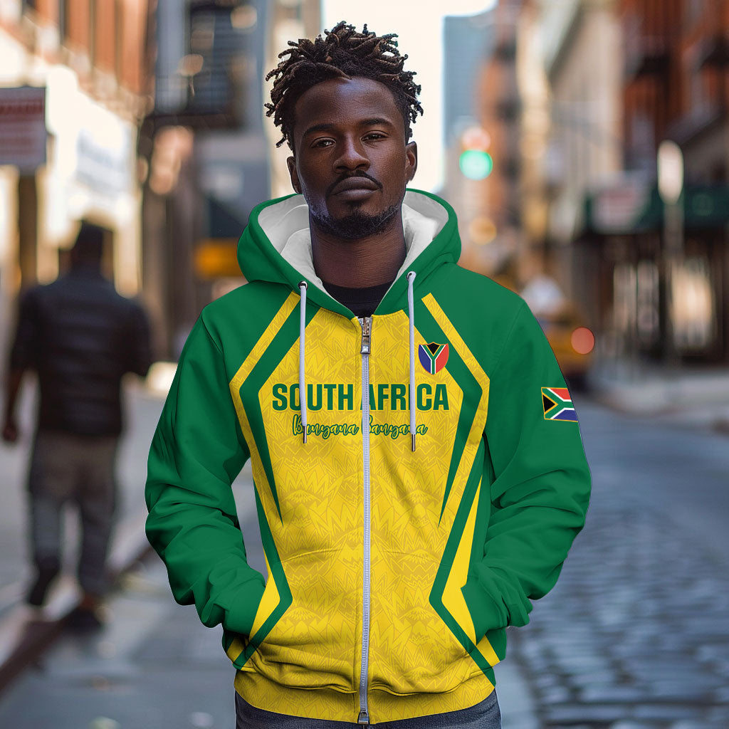 Custom South Africa 2026 Football Zip Hoodie Banyana Banyana