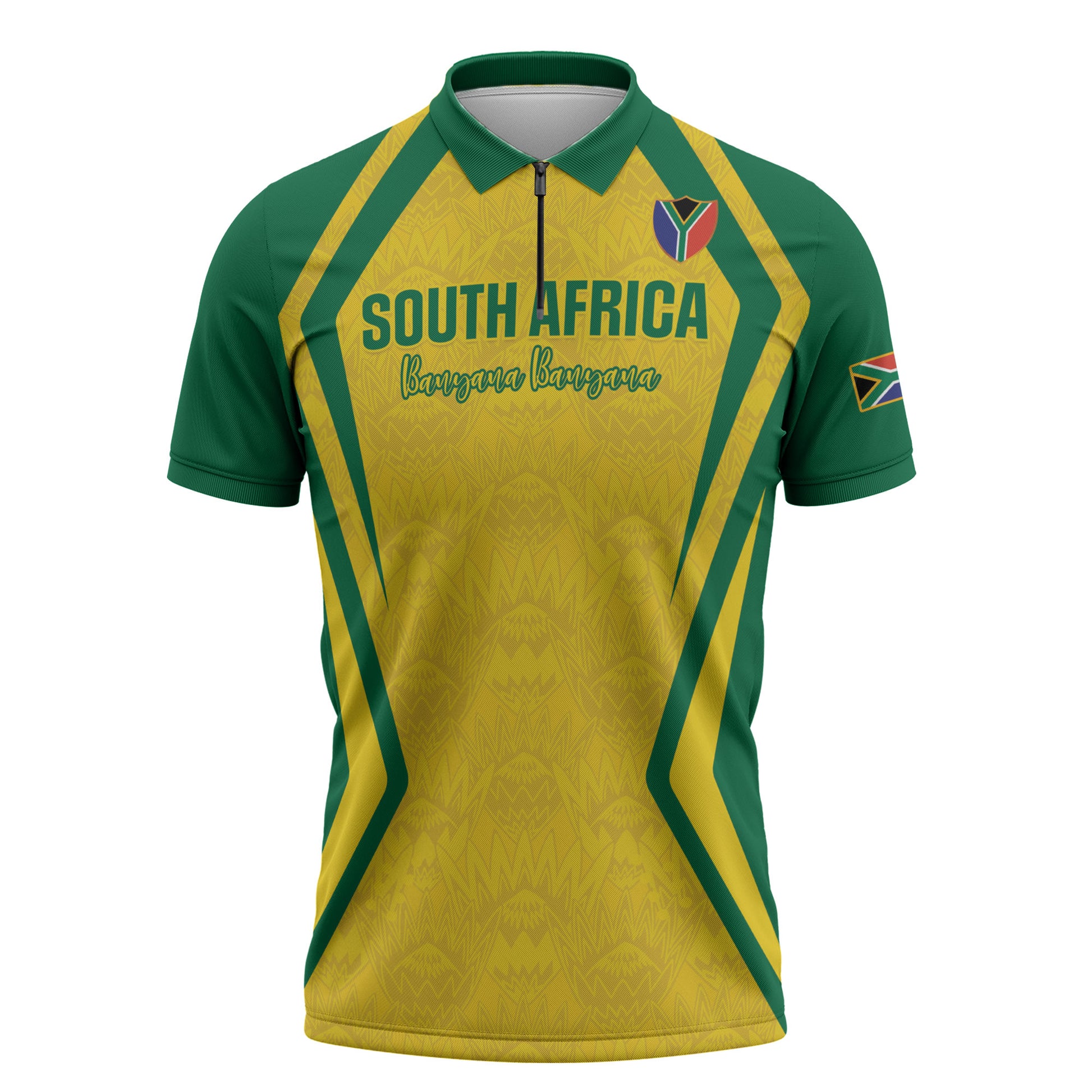 Custom South Africa 2026 Football Zipper Polo Shirt Banyana Banyana