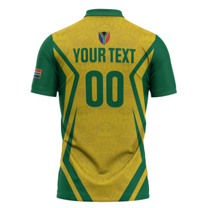 Custom South Africa 2026 Football Zipper Polo Shirt Banyana Banyana