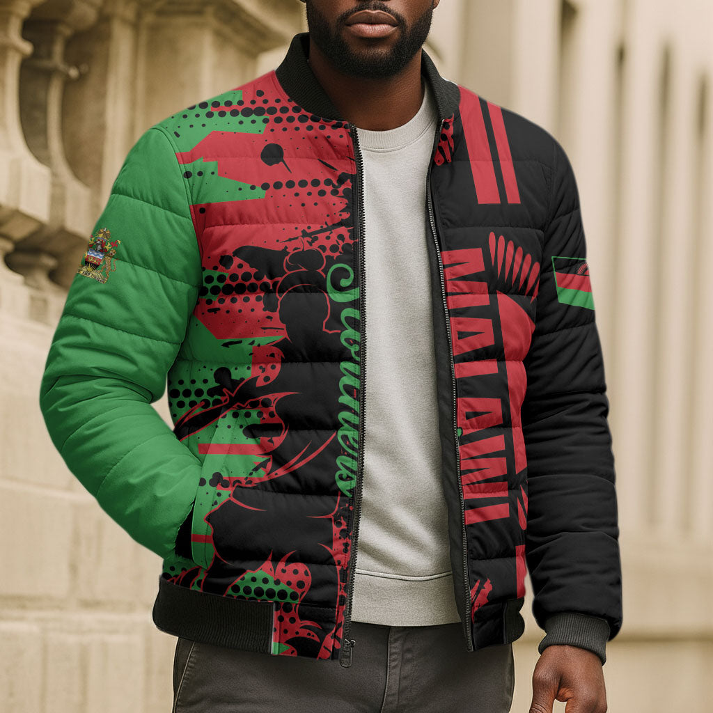Custom Malawi 2026 Football Bomber Puffer Jacket Go Scorchers Go Champions