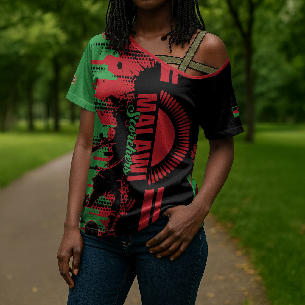 Custom Malawi 2026 Football Cross Shoulder Shirt Go Scorchers Go Champions