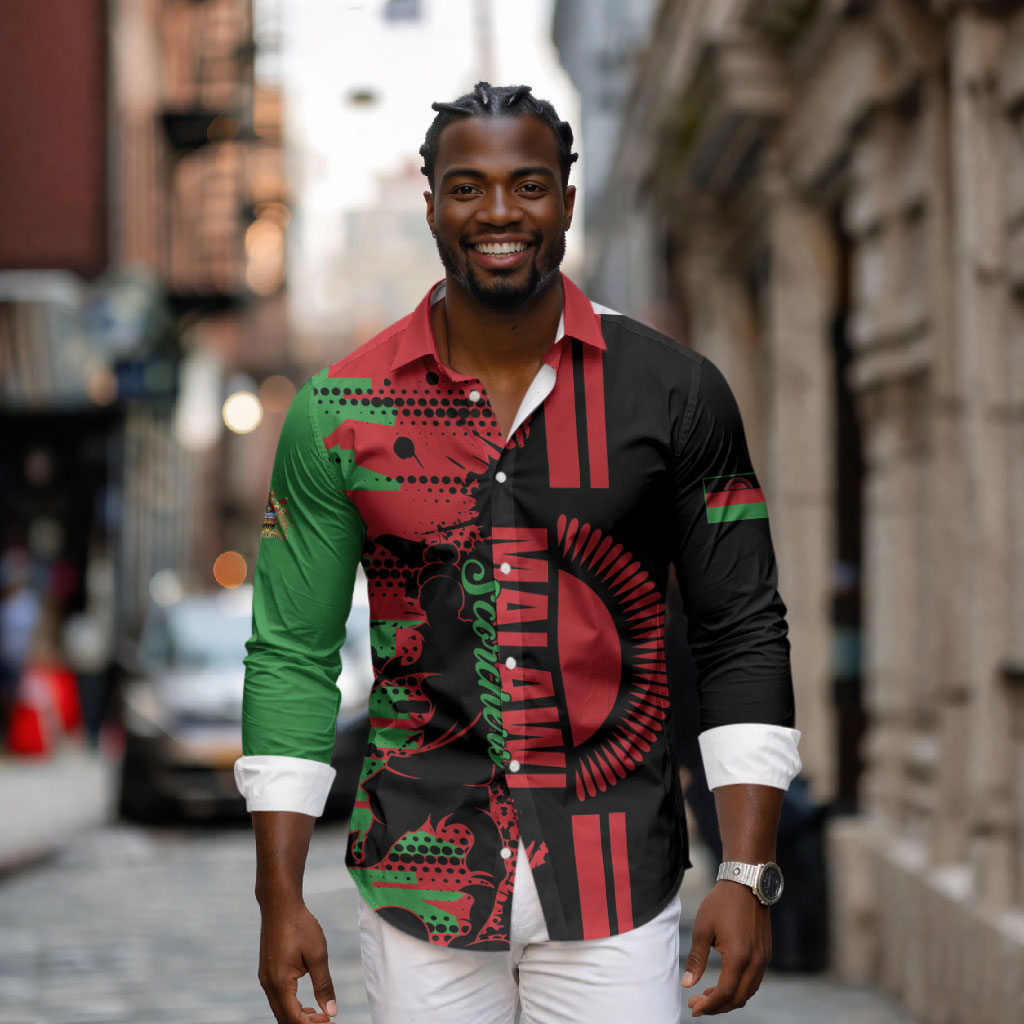 Custom Malawi 2026 Football Long Sleeve Button Shirt Go Scorchers Go Champions