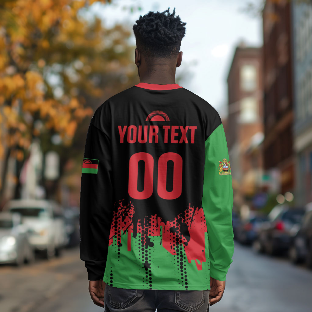 Custom Malawi 2026 Football Long Sleeve Shirt Go Scorchers Go Champions