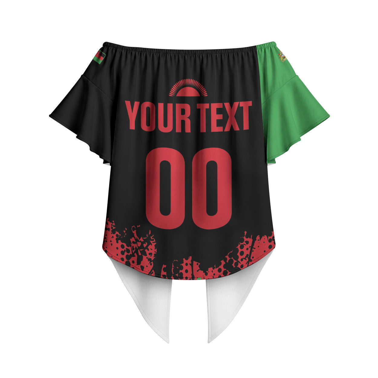 Custom Malawi 2026 Football Off Shoulder Wrap Waist Top Go Scorchers Go Champions