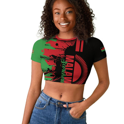 Custom Malawi 2026 Football Raglan Cropped T shirt Go Scorchers Go Champions