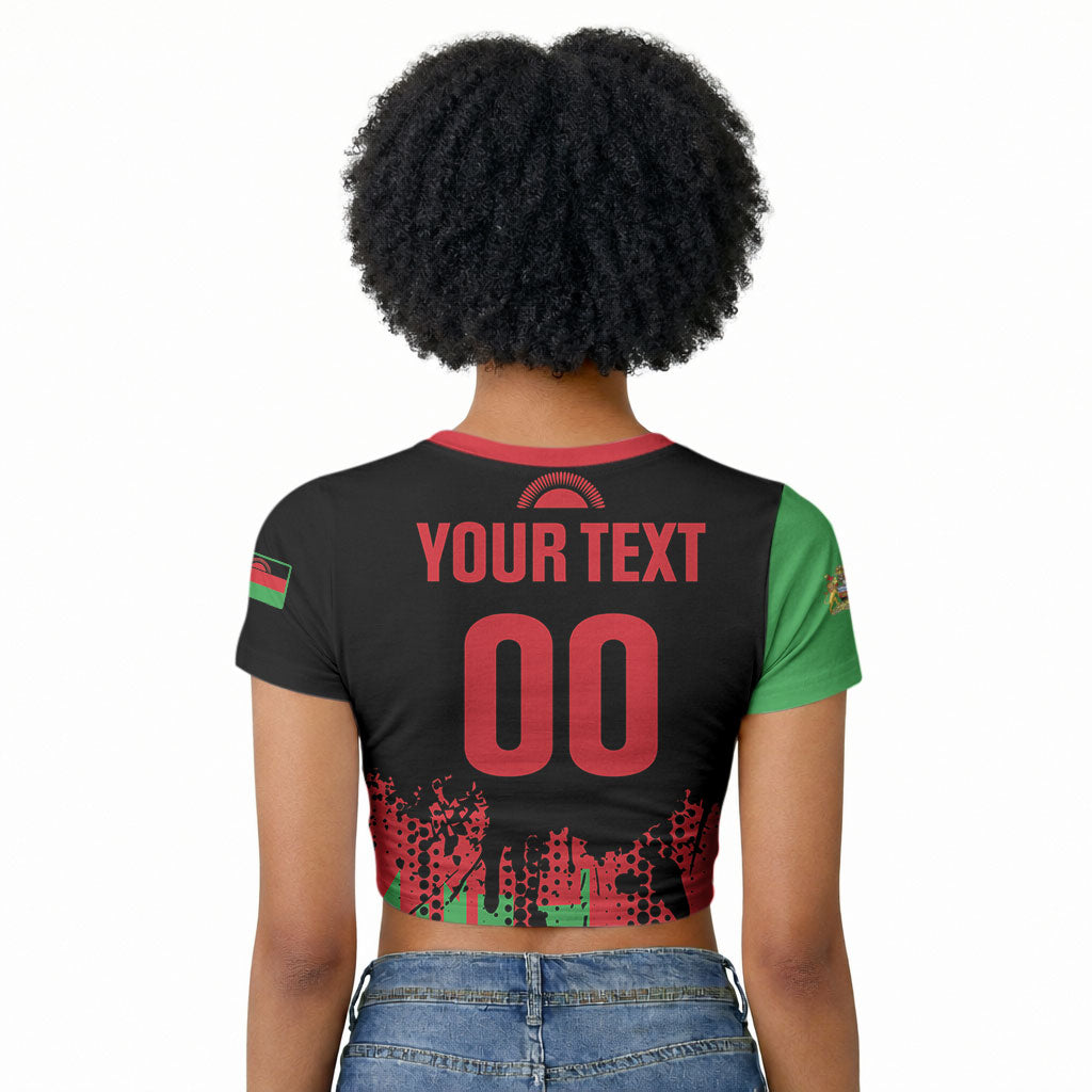 Custom Malawi 2026 Football Raglan Cropped T shirt Go Scorchers Go Champions