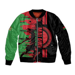 Custom Malawi 2026 Football Sleeve Zip Bomber Jacket Go Scorchers Go Champions