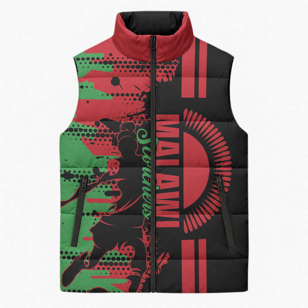 Custom Malawi 2026 Football Sleeveless Puffer Jacket Go Scorchers Go Champions