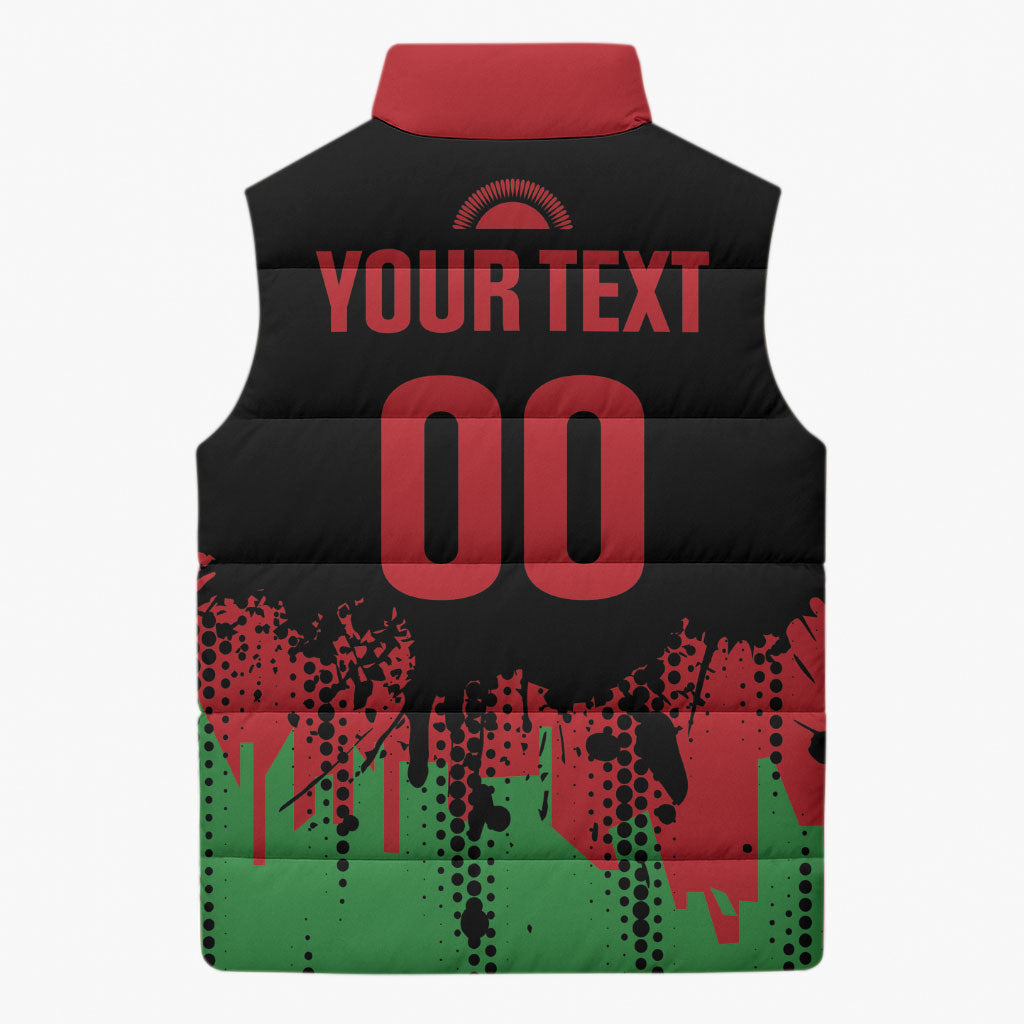Custom Malawi 2026 Football Sleeveless Puffer Jacket Go Scorchers Go Champions