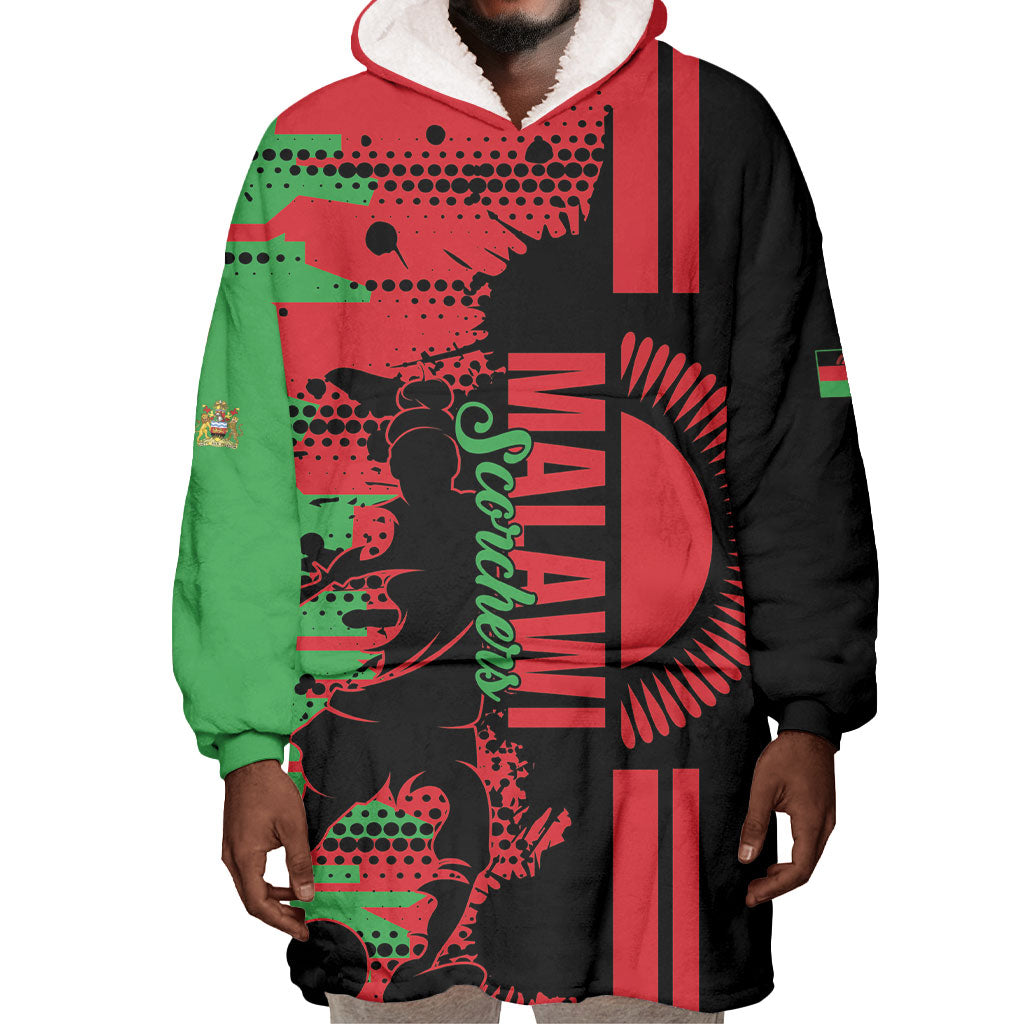 Custom Malawi 2026 Football Wearable Blanket Hoodie Go Scorchers Go Champions