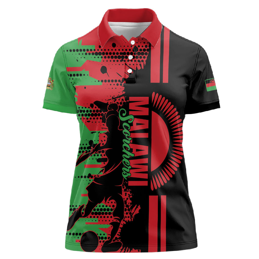 Custom Malawi 2026 Football Women Polo Shirt Go Scorchers Go Champions