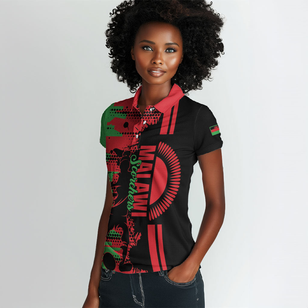 Custom Malawi 2026 Football Women Polo Shirt Go Scorchers Go Champions