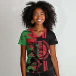 Custom Malawi 2026 Football Women V-Neck T-Shirt Go Scorchers Go Champions