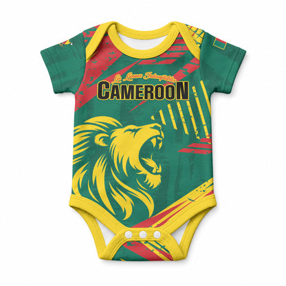 Custom Cameroon 2026 Football Baby Onesie Les Lionnes Indomptables
