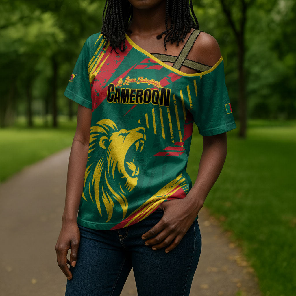 Custom Cameroon 2026 Football Cross Shoulder Shirt Les Lionnes Indomptables