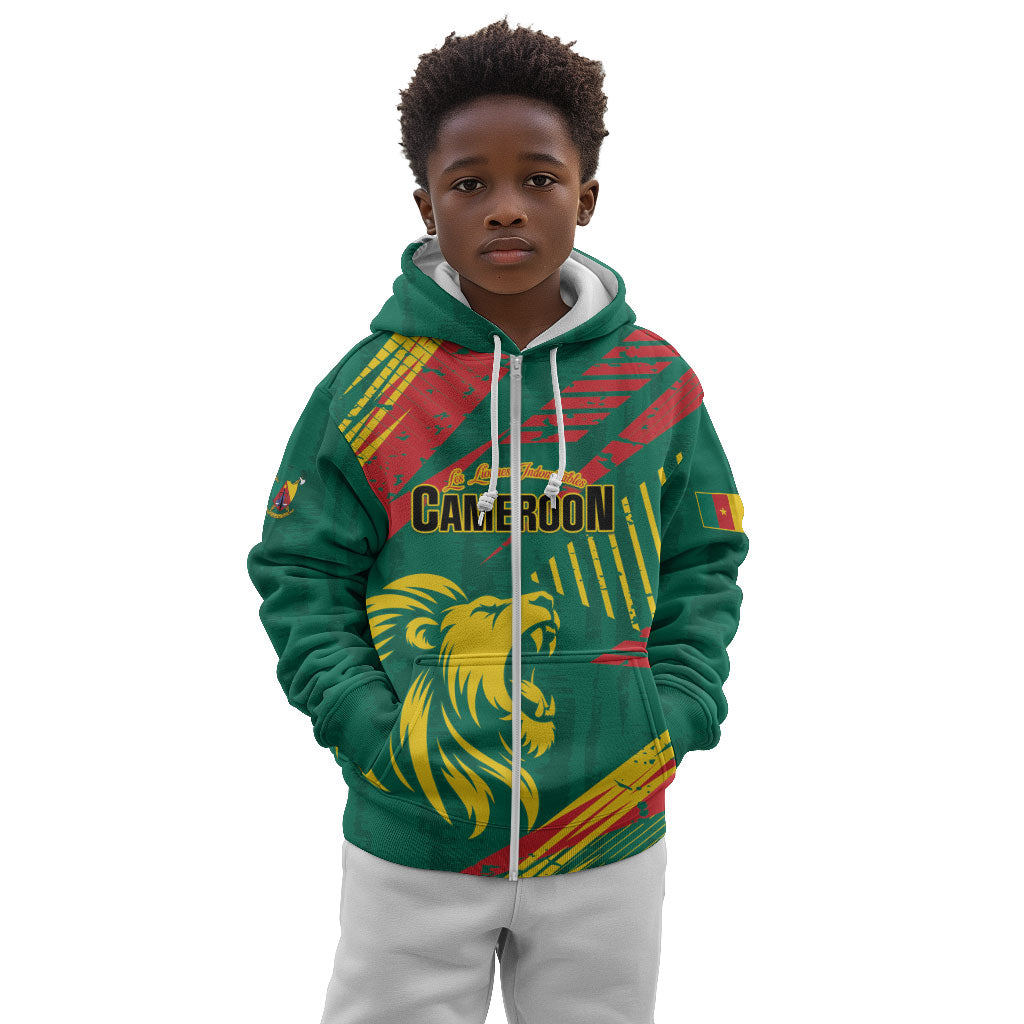 Custom Cameroon 2026 Football Kid Hoodie Les Lionnes Indomptables