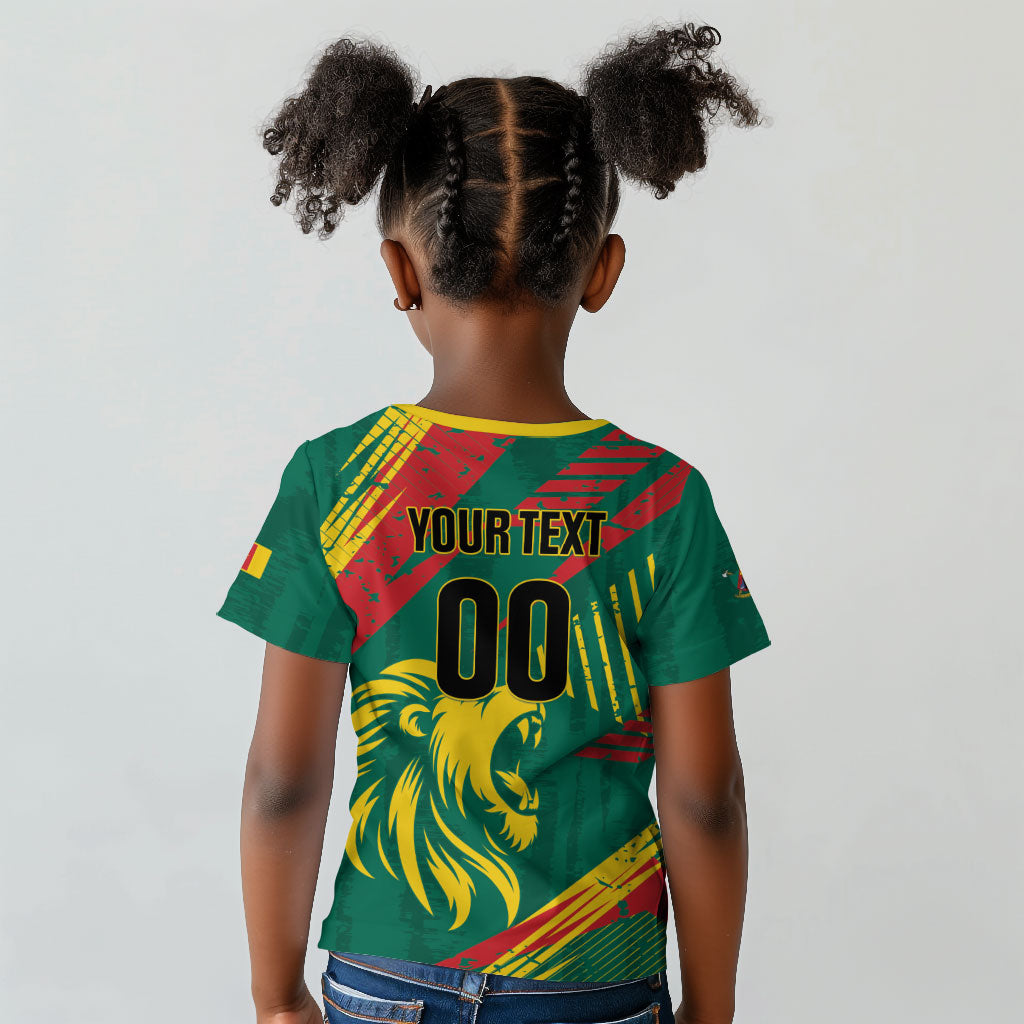 Custom Cameroon 2026 Football Kid T shirt Les Lionnes Indomptables