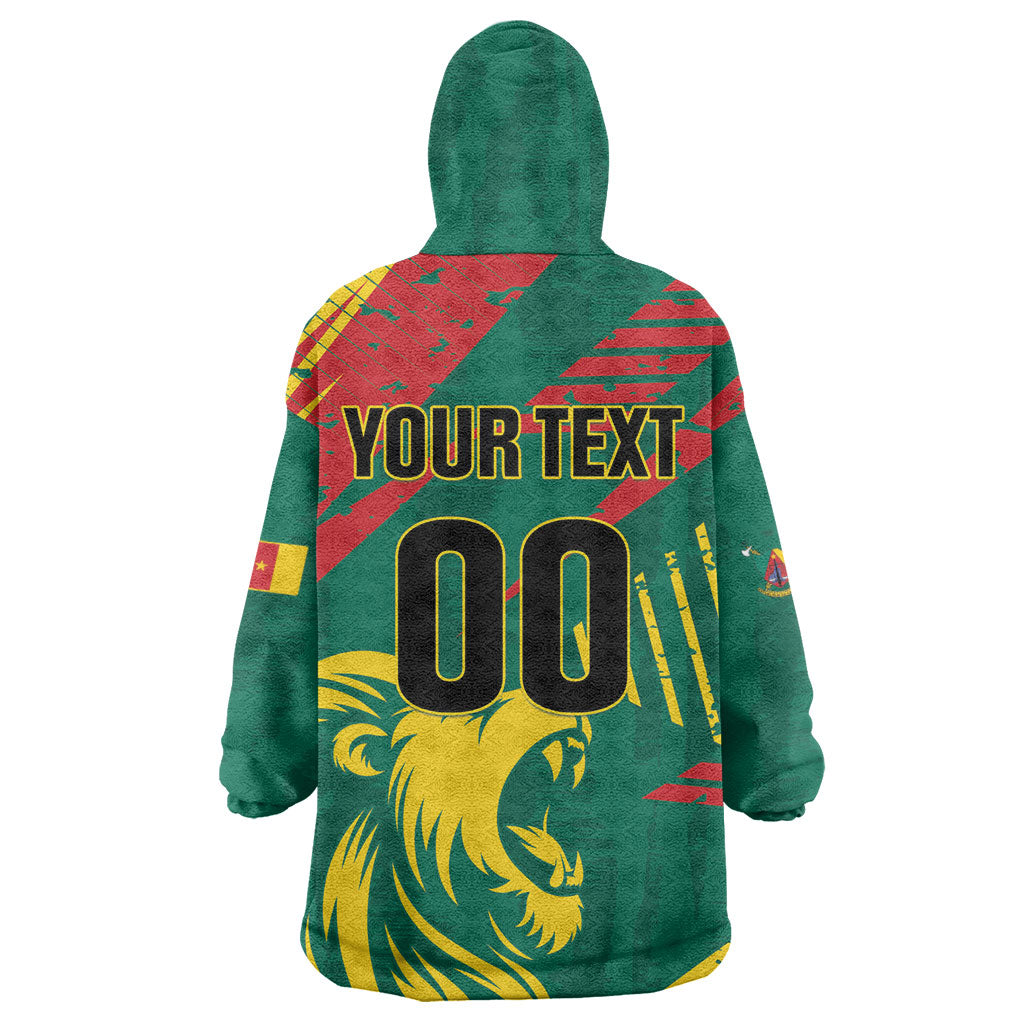 Custom Cameroon 2026 Football Kid Wearable Blanket Hoodie Les Lionnes Indomptables