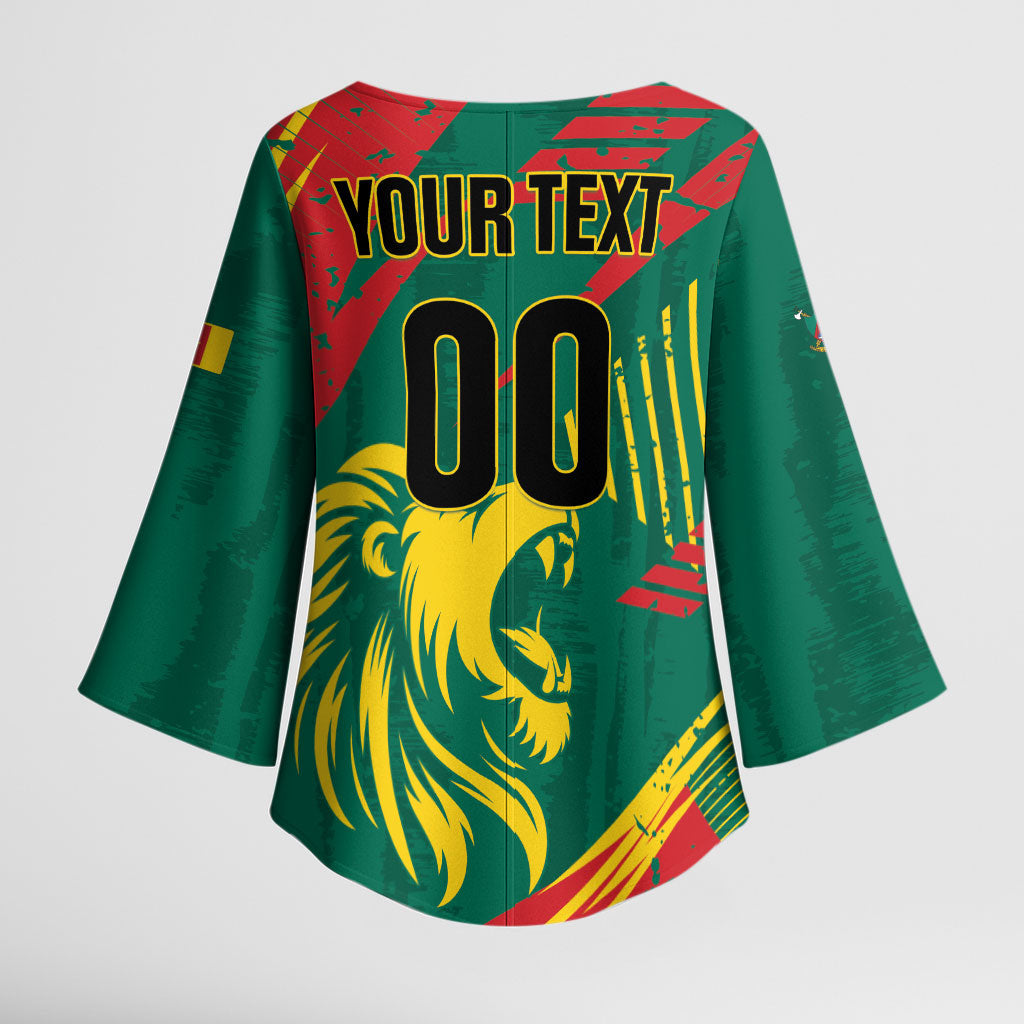 Custom Cameroon 2026 Football Kimono Sleeve Blouse Les Lionnes Indomptables