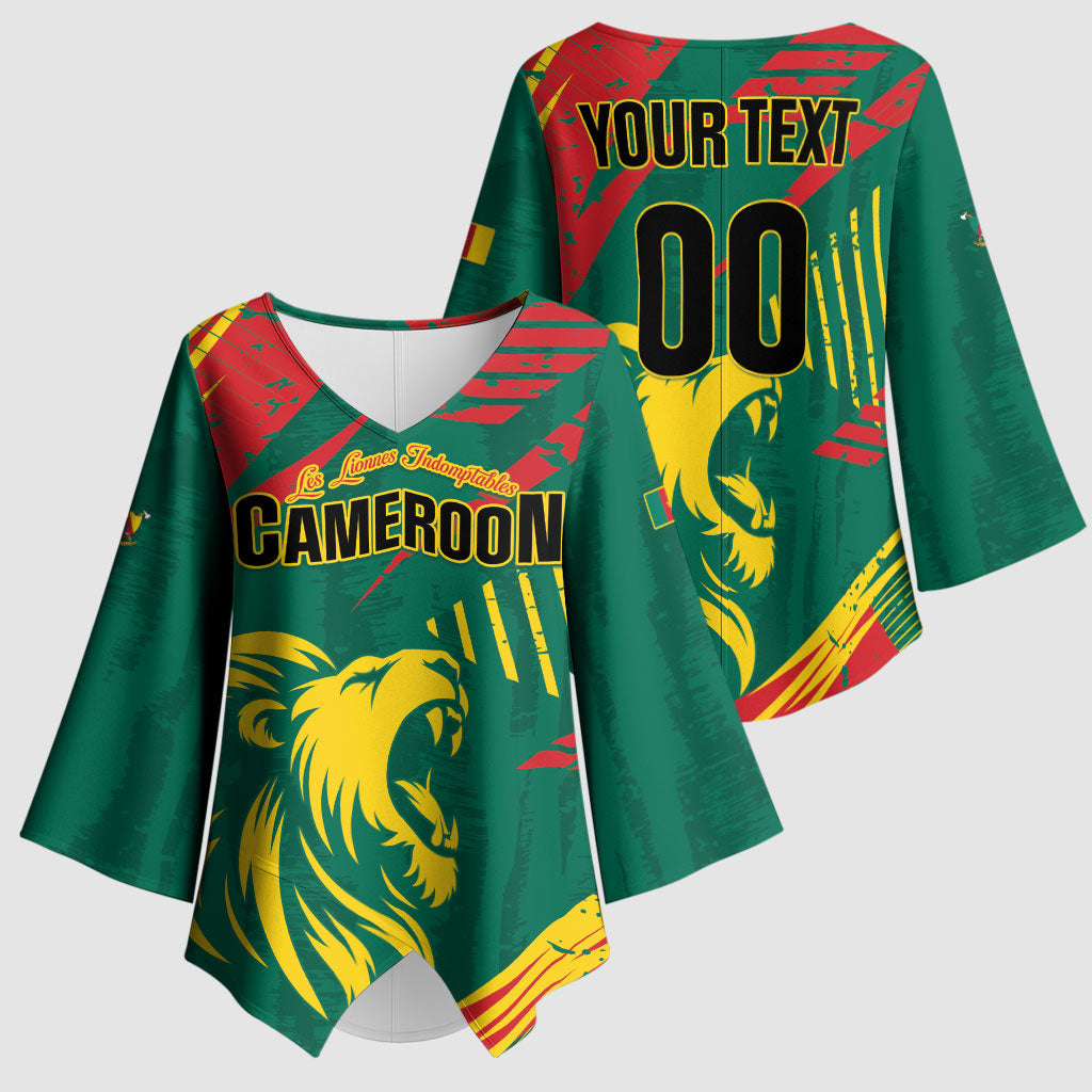 Custom Cameroon 2026 Football Kimono Sleeve Blouse Les Lionnes Indomptables