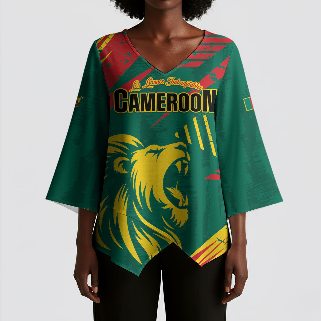 Custom Cameroon 2026 Football Kimono Sleeve Blouse Les Lionnes Indomptables