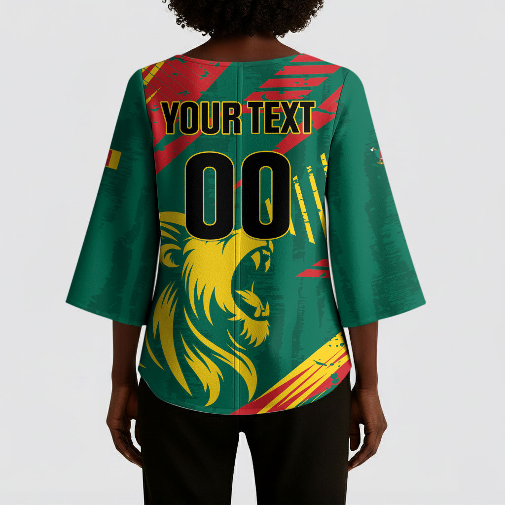 Custom Cameroon 2026 Football Kimono Sleeve Blouse Les Lionnes Indomptables