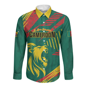Custom Cameroon 2026 Football Long Sleeve Button Shirt Les Lionnes Indomptables