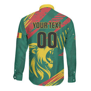 Custom Cameroon 2026 Football Long Sleeve Button Shirt Les Lionnes Indomptables