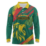 Custom Cameroon 2026 Football Long Sleeve Polo Shirt Les Lionnes Indomptables