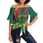 Custom Cameroon 2026 Football Off Shoulder Wrap Waist Top Les Lionnes Indomptables