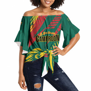 Custom Cameroon 2026 Football Off Shoulder Wrap Waist Top Les Lionnes Indomptables