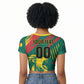 Custom Cameroon 2026 Football Raglan Cropped T shirt Les Lionnes Indomptables