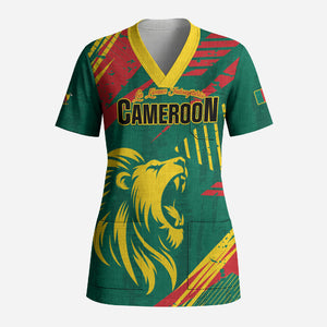 Custom Cameroon 2026 Football Scrub Top Les Lionnes Indomptables