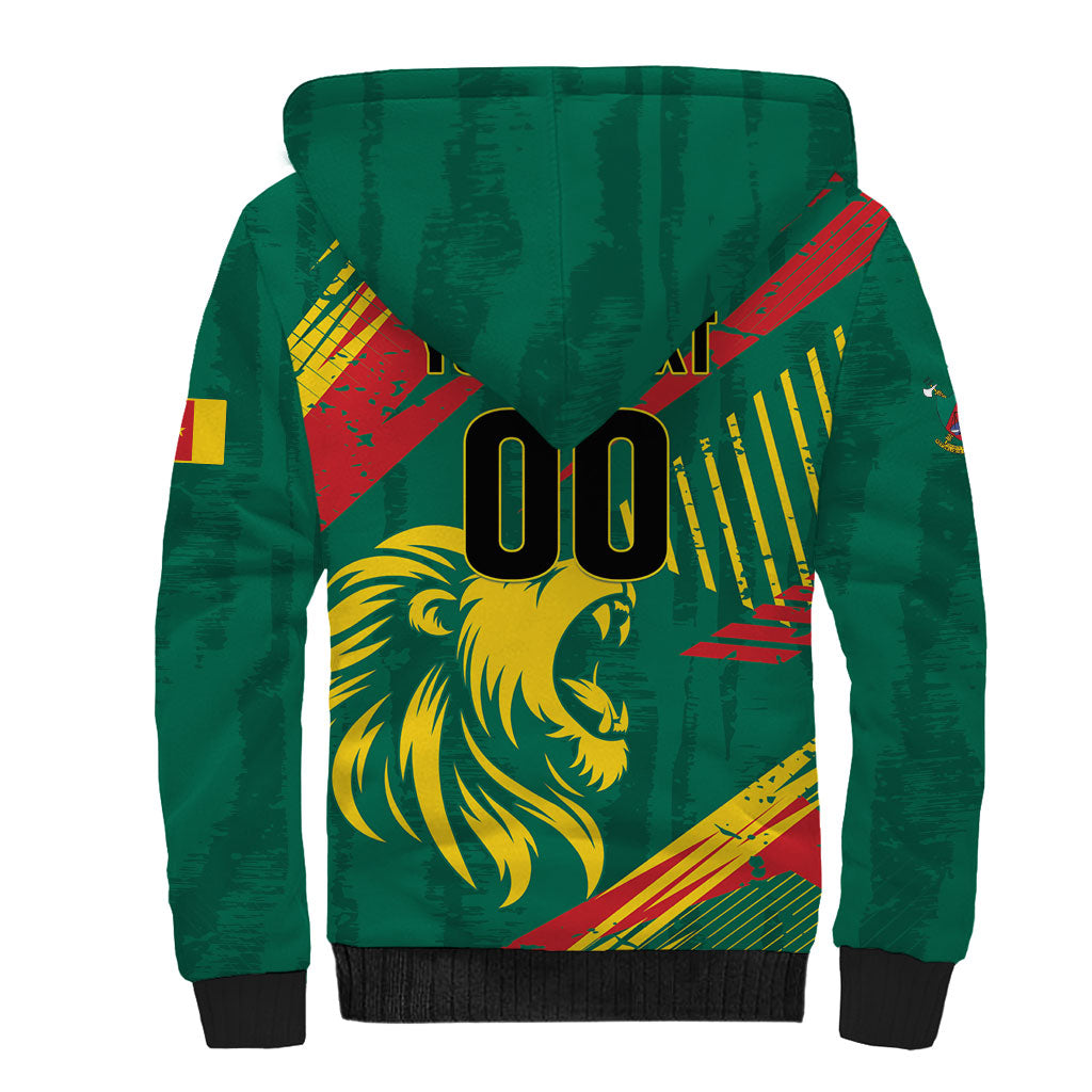 Custom Cameroon 2026 Football Sherpa Hoodie Les Lionnes Indomptables