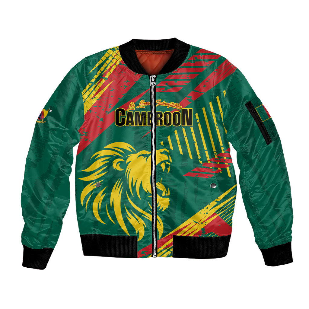 Custom Cameroon 2026 Football Sleeve Zip Bomber Jacket Les Lionnes Indomptables