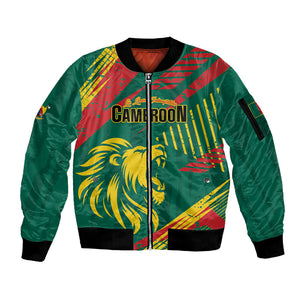 Custom Cameroon 2026 Football Sleeve Zip Bomber Jacket Les Lionnes Indomptables