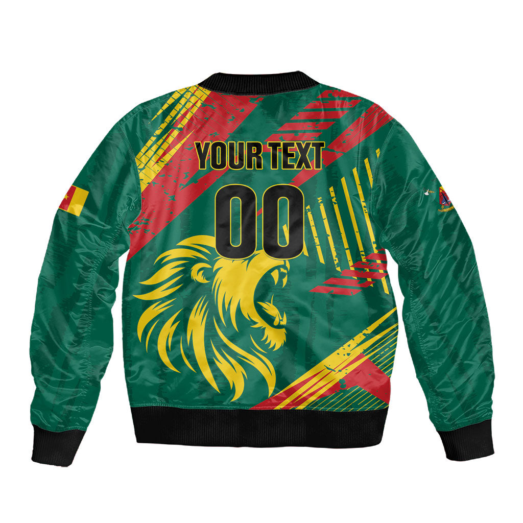 Custom Cameroon 2026 Football Sleeve Zip Bomber Jacket Les Lionnes Indomptables