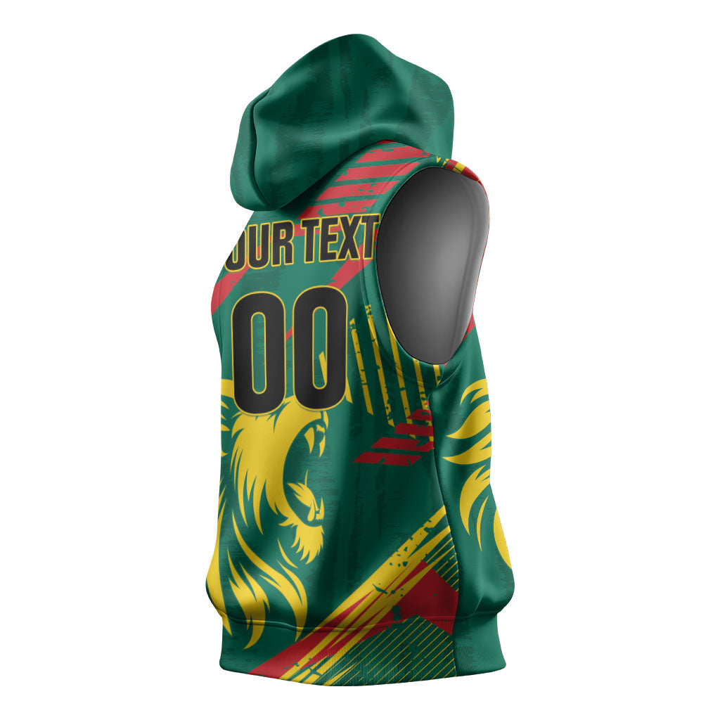 Custom Cameroon 2026 Football Sleeveless Hoodie Les Lionnes Indomptables
